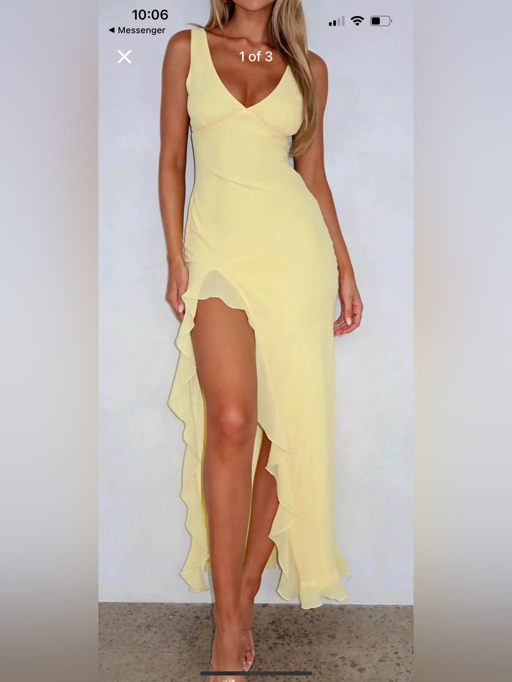 Yellow Ruffle High-Low Maxi Dress